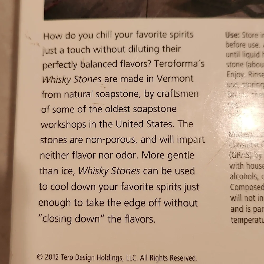 NEW Hand-crafted Whiskey Bourbon Stones Set of 9 Teroforma New in Box Made in US